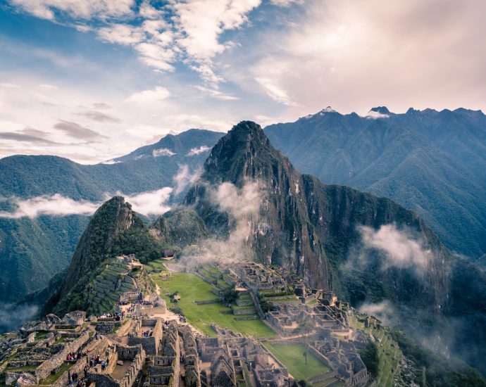 mountain with clouds