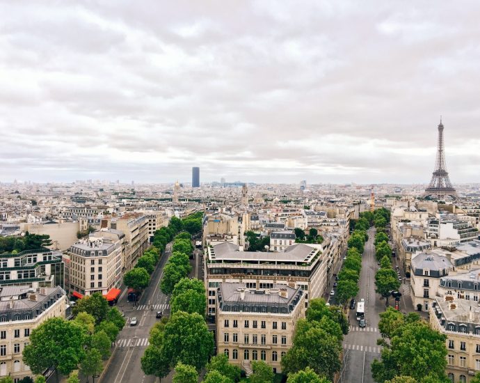 aerial photography Eiffel Tower, Paris