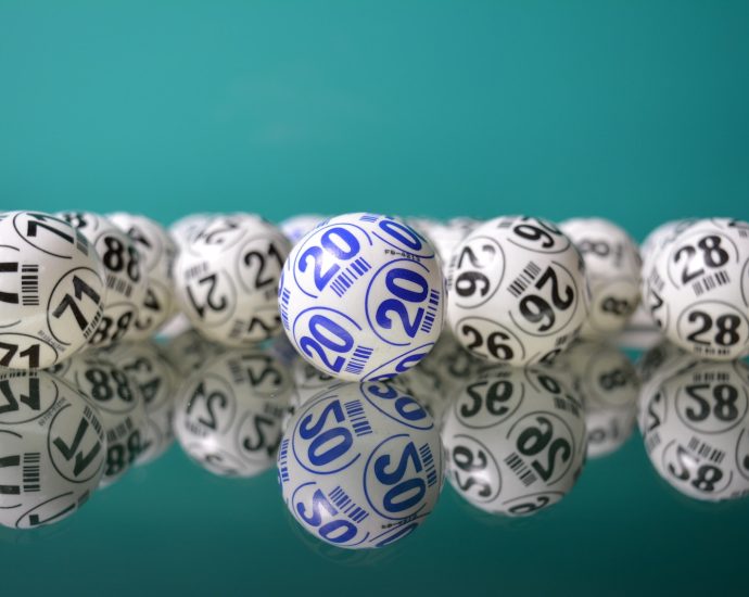 white and blue round ornament