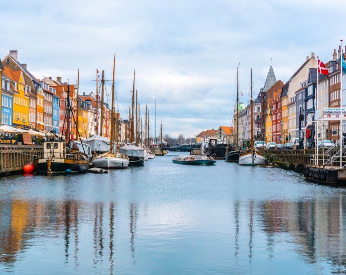 boats in canal in Denmark during daytime