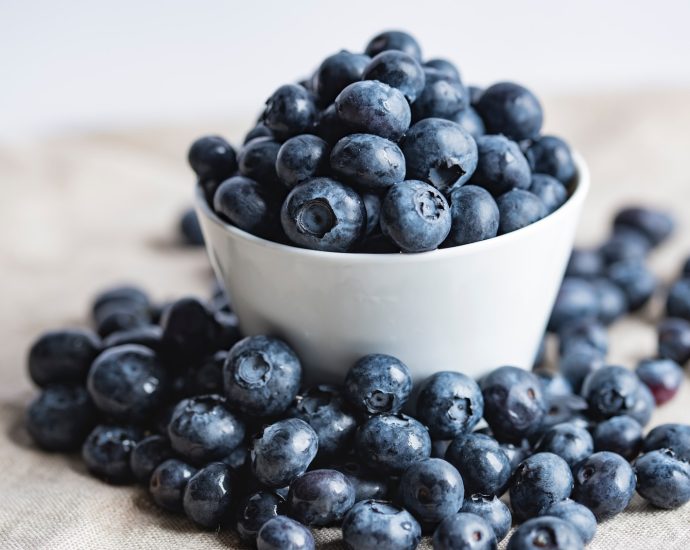 blueberries on white ceramic container