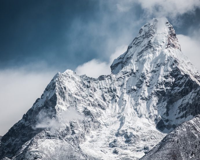 mountain cover with snow