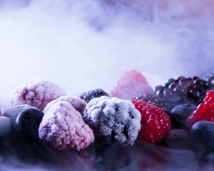 frozen blueberries, raspberries, and blackberries