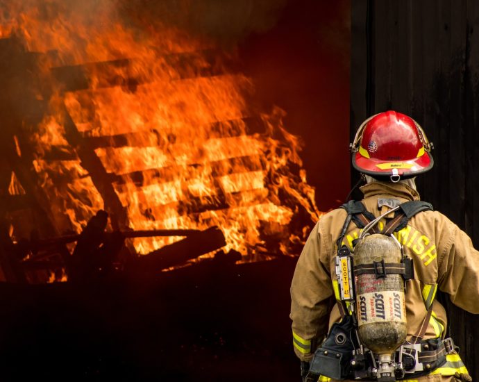 fireman looking at fire