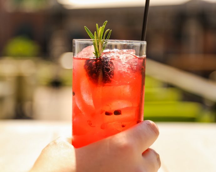 person holding glass of drink