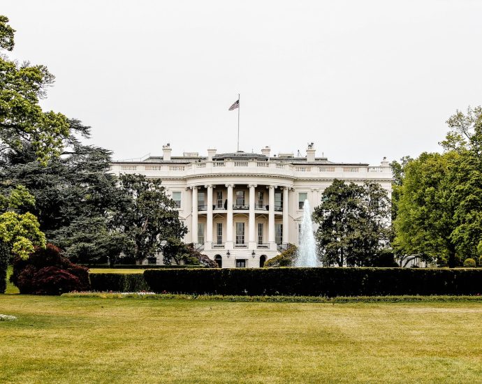 architectural photography of white house