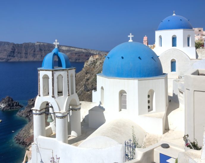 white and blue dome building