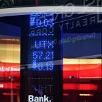 a bank sign in front of a building