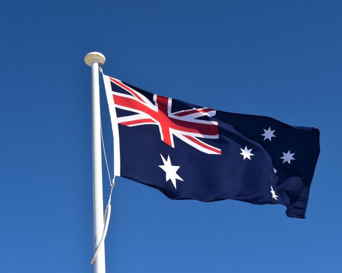 australia, flag, sky