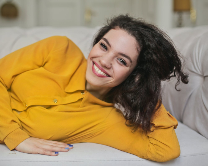 Woman In Yellow Button-up Top