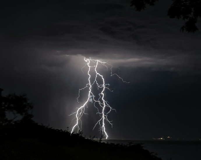 lightning on sky over the sea