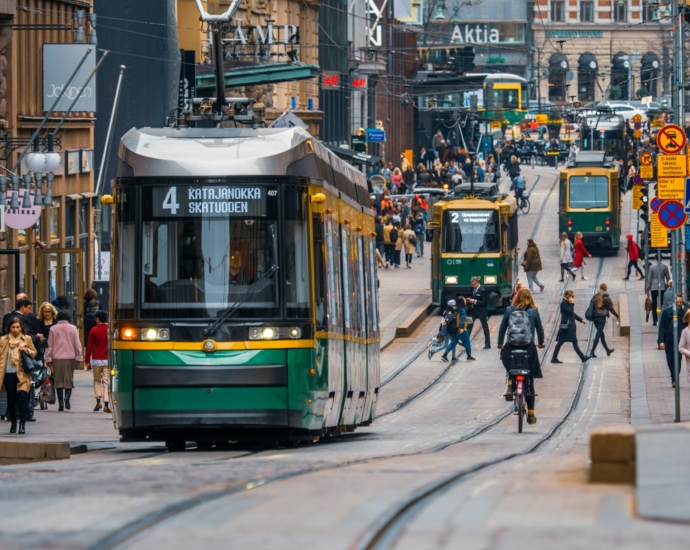 green and yellow city tram