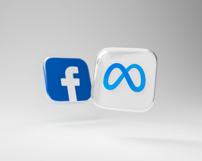 a white and blue square with a blue and white facebook logo