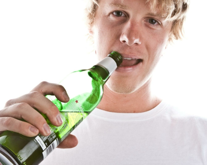 Blonde Man Drinking Beer