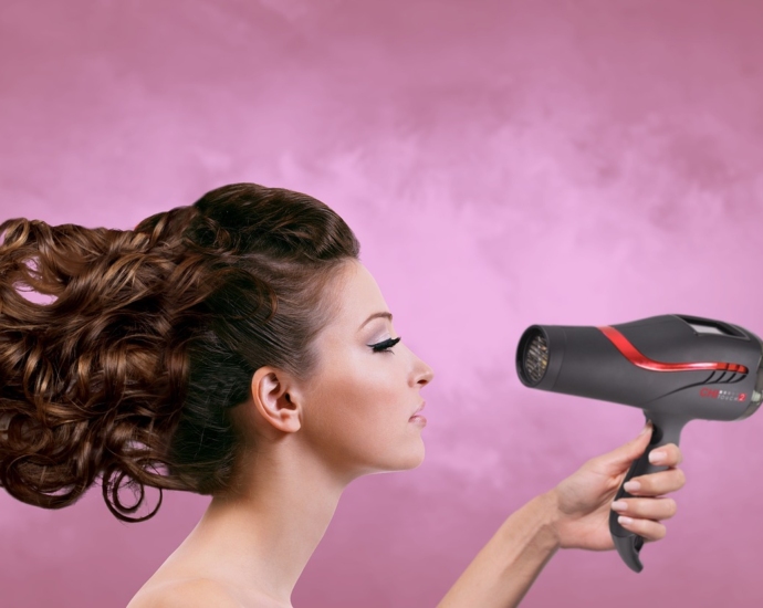 woman, hair, hair dryer