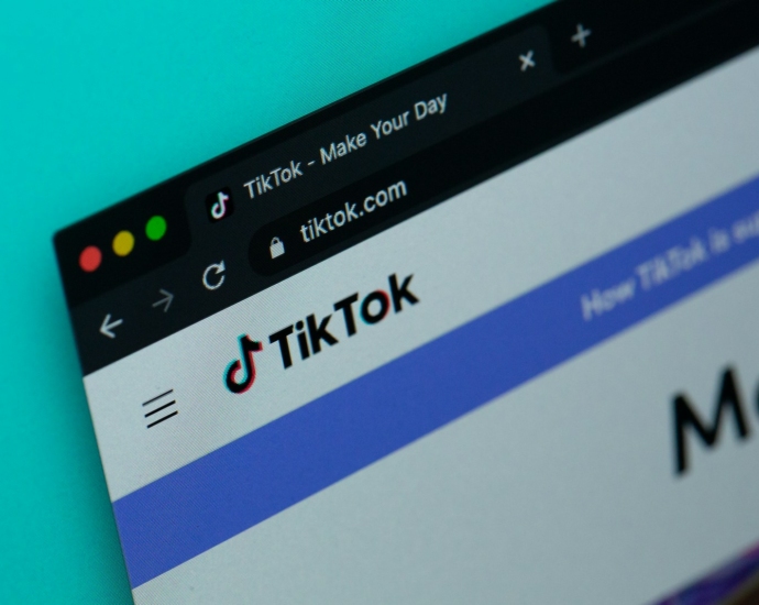 a computer screen with the word tiktok on it