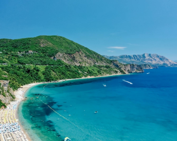 Birds Eye View of Jaz Beach, Montenegro