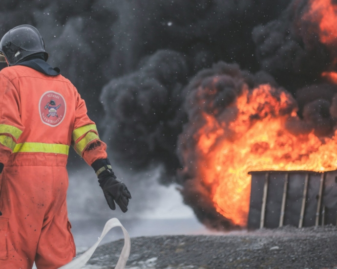 fireman wearing firesuit