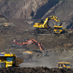 photography of excavators at mining area