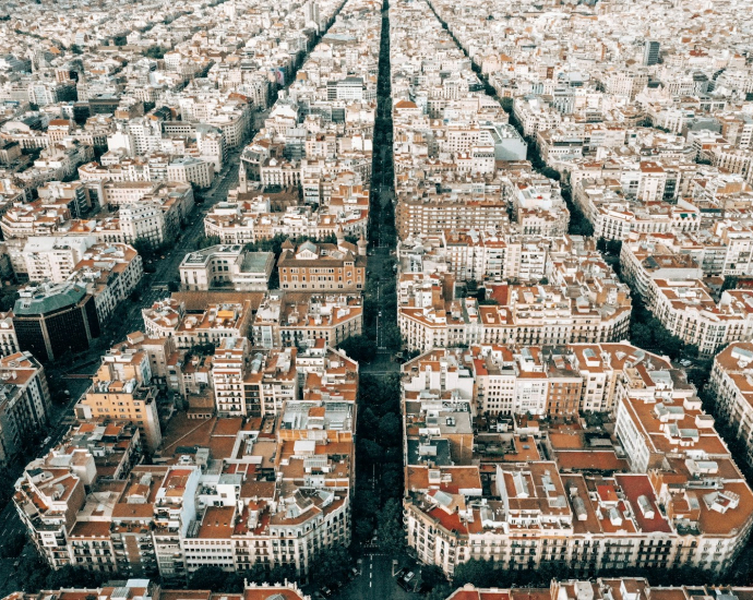 brown buildings lot